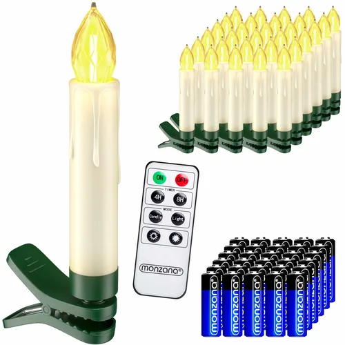 Deuba Weihnachtsbaumkerzen LED Kabellos 30er Set