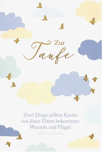 Taufe - Glückwunschkarte im Format 11,5 x 17 cm mit Briefumschlag