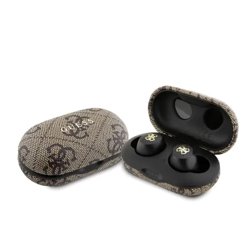 GUESS Bluetooth Gaming Kopfhörer + Dockingstation - Schwarz/Braun - Kopfhörer mit Dockingstation für ein optimales Gaming-Erlebnis, stylisches 4G Metal Logo und universelle Passform für maximalen Komfort.