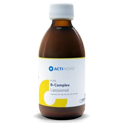 Liposomaler Vitamin-B-Komplex (B1, B2, B3, B5, B6, Biotin/B7, Folat/B9, B12) | Flüssig & pur, hochverfügbar | Vegan, zuckerfrei, laborgeprüft | 25 Tagesdosen (250 ml) | Made in Germany