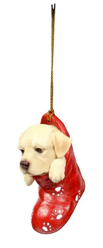 Figuren Shop GmbH Christbaumschmuck Christbaumschmuck Hund - Labrador im Strumpf - Weihnachtsbaum Deko (1-tlg)