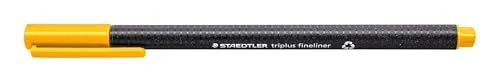 STAEDTLER 334-110 Triplus Fineliner - 10 Stück in sonnengelb, ergonomische Dreikantform für entspanntes Schreiben, metallgefasste Spitze mit 0,3 mm Linienbreite