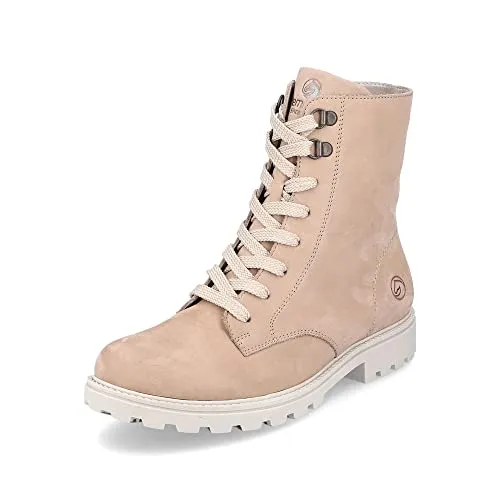 Remonte Damen Schnürstiefeletten aus hochwertigem Nubukleder - Stiefeletten aus feinem Nubukleder mit breiterer Weite, ideal für Komfort und Stil im Alltag.