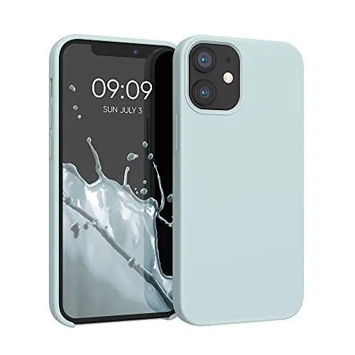 kwmobile Handyhülle für iPhone 12 mini Hülle, für iPhone 12 mini Case - Hülle Silikon - kabelloses Laden - Cool Mint