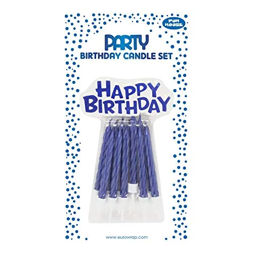 Clairefontaine 26571-BC - Set mit 36 Geburtstagskerze, deal für Kuchendekoration, Blau, 1 Set
