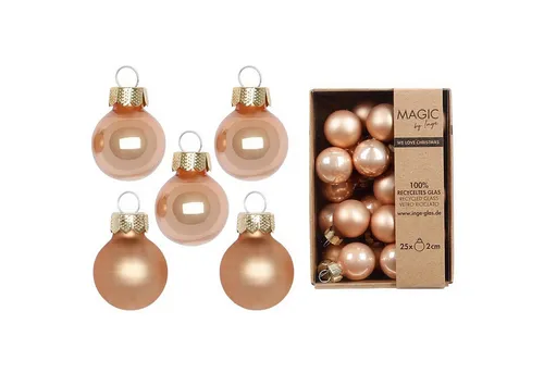 MAGIC by Inge Weihnachtsbaumkugel, Weihnachtskugeln Glas 2cm 25 Stück - Golden Sesame