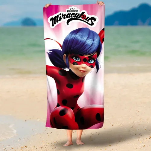Miraculous Ladybug Kinder Strandtuch Runninng 75x150 cm Handtuch Badetuch