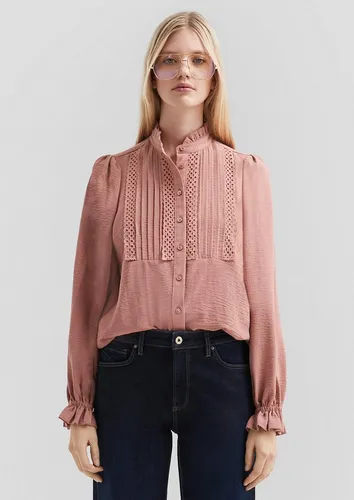 QS Langarmbluse Bluse Feminine Bluse mit Spitze