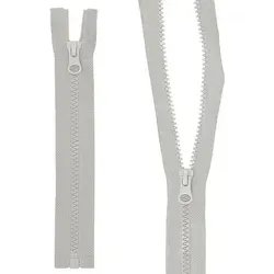 mumbi Reißverschluss Reißverschluss teilbar Kunststoff Reißverschlüsse Zipper grobe Zähne grau 25 cm