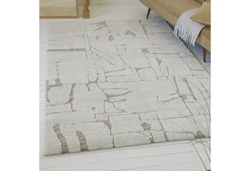my home Teppich Serin, rechteckig, 140x200 cm - Teppich in modernem Hoch-Tief-Design, pflegeleicht und strapazierfähig, ideal für Wohnzimmer.