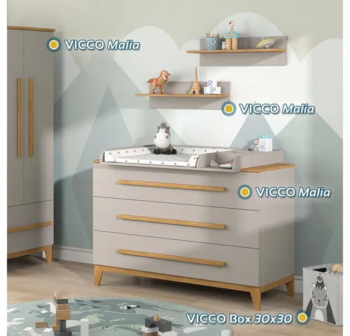 VitaliSpa® Wickelkommode Malia, Cashmere-Eiche