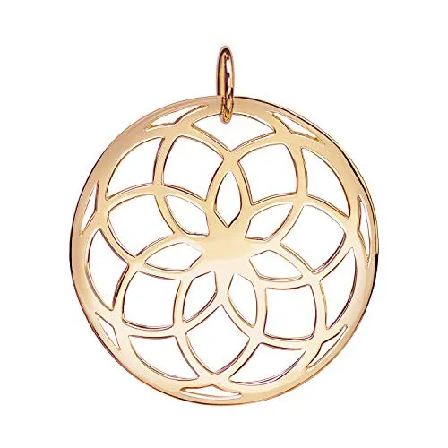 Materia Lebensblume Anhänger vergoldet in rosegold von Materia by Matthias Wagner