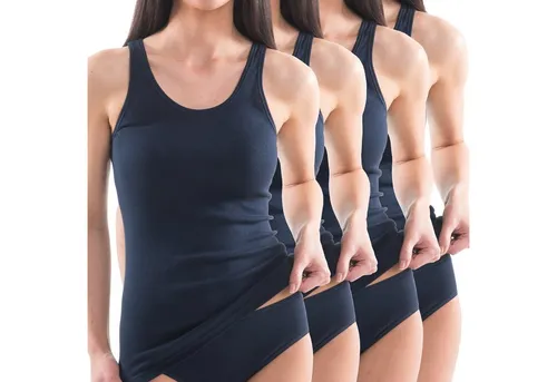 HERMKO Achselhemd 1310, 4er Pack Damen Tank Top aus Bio-Baumwolle - Unterhemden aus 100% Bio-Baumwolle, schadstoffgeprüft nach OEKO-TEX® Standard. Ideal für jeden Look, hautfreundlich und nachhaltig produziert.