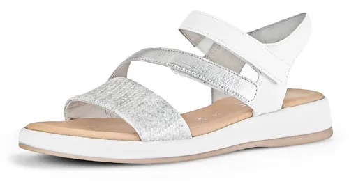 Gabor RHODOS Sandalette – Komfortable Sommerschuhe mit Keilabsatz - Wanderschuhe in Weite G, ideal für schmale Füße. Die stilvolle Sandale aus Glattleder bietet optimalen Tragekomfort und einen eleganten Look.