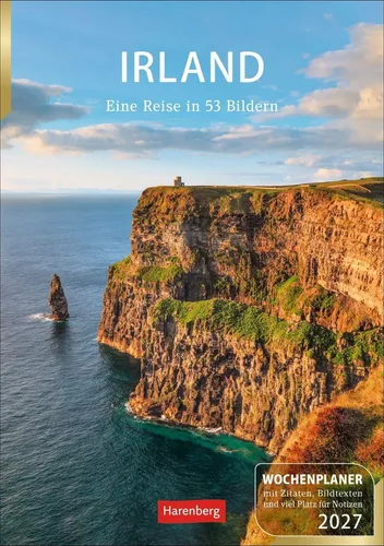 Irland Wochenplaner 2027 - Eine Reise in 53 Bildern - Entdecken Sie Irland mit diesem wunderschönen Wochenplaner. 53 beeindruckende Bilder begleiten Sie durch das Jahr. Ideal für Reise- und Naturfreunde!