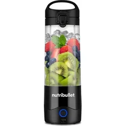 NutriBullet NBP003B Portable Smoothie Maker - Schwarz - Mixer für unterwegs mit 475 ml BPA-freiem Tritan-Becher, leistungsstarker Edelstahlklinge und USB-C Akku für über 15 Anwendungen ohne Kabel.