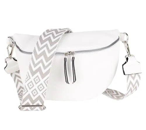 MIRROSI® Bauchtasche Damen aus Veganleder in weiß von MIRROSI