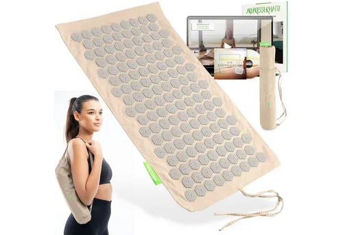 BACKLAXX ® Akupressurmatte Set mit Tasche [To-Go] - Akupressur für unterwegs: Die praktische Massage Matte fördert Entspannung und lindert Schmerzen in Nacken und Rücken – ideal für Reisen!