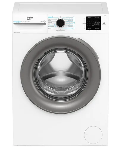 BEKO Waschmaschine BM3WFU4841W1, 8 kg, 1400 U/min - Waschmaschine, 8 kg Kapazität, Aquawave-Schontrommel für sanfte Wäschepflege und Dampffunktion für hygienische Sauberkeit.