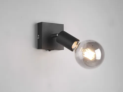 Wandstrahler Spot VANNES 1 flammig mit Schalter, Schwarz R80181732