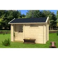 FinnTherm Saunahaus Basel-70 – Komfortable Sauna für 4 Personen - Sauna in Massivholz mit 70 mm Wandstärke, ideal für entspannende Stunden. Ausgestattet mit 2 Bänken und isolierter Saunadecke für optimale Wärme.
