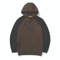 CAT CATERPILLA Hoodie Caterpillar Hoodie mit kontrastfarbenen Ärmeln 1050024 grün M