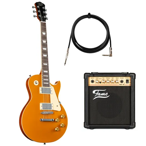 E-Gitarren Set für Anfänger J & D LS II Blonde + MA 15 - Komplettes E-Gitarren Set mit der J & D LS II Blonde, ideal für Einsteiger. Der 15 Watt Combo-Verstärker MA-15 bietet kraftvollen Sound und vielseitige Klangoptionen. Perfekt für den Einstieg in die Welt der E-Gitarre.