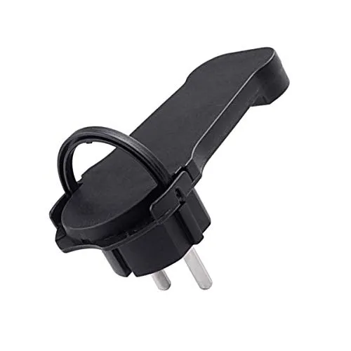 Extra flacher Schutzkontaktstecker 16A 250V extra flach mit Griff für Kabel 3x1,5mm schwarz