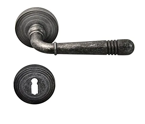 Türbeschlag 1663 Helena R BB Antik Grau - Türsicherungen für 35-45mm Türdicken, eleganter Antik Grau Look und ideal für Badezimmertüren mit 78mm Schlössern.