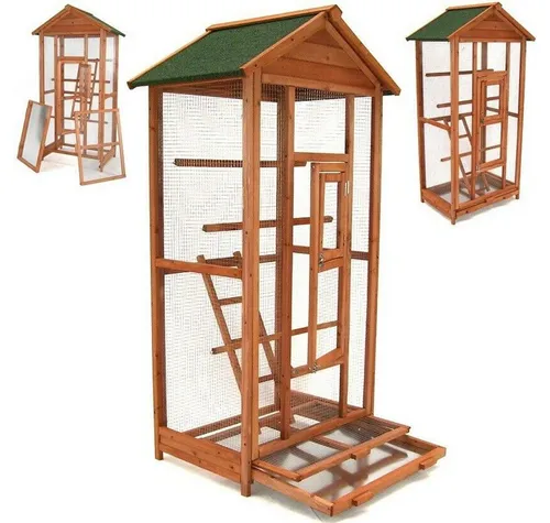 Apex Vogelhaus Vogelvoliere 160 - Geräumiger Vogelkäfig für Ihre Lieblinge - Geräumige Vogelvoliere 160 cm mit stabilem Dach und praktischen Reinigungssystem. Inklusive Leiter und Sitzstangen für optimale Rückzugsorte. Hochwertige Materialien garantieren Langlebigkeit und Sicherheit für Ihre Vögel.