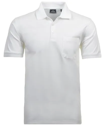 RAGMAN Sweatshirt Herren-Poloshirt Uni, weiß von RAGMAN
