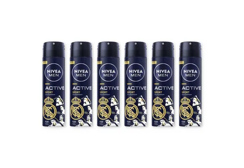 Nivea Men Deo-Spray Active Sport Limited Edition Deo Spray 6 x 150 ml, 6-tlg., Angereichert mit Black Carbon