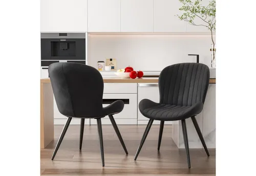 HawthyHome Esszimmerstuhl 2er Set Polsterstuhl mit Armlehnen & Metallbeinen (2 St), Wasserdicht & Ergonomisch für Küche Esszimmer Wohnzimmer