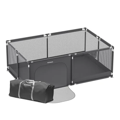 Cozy 22 Kinderlaufstall – Sicherer Spielbereich 120x180 cm in grau von TULANO