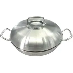 Fissler Servierpfanne 28cm ORIGINAL-PROFI COLLECTION 2 - Hochwertige Pfanne aus 18/10 Edelstahl, ideal zum Braten, Schmoren und Servieren. Mit Kaltgriffen für sicheres Tragen und elegantem Design für jedes Tischambiente.