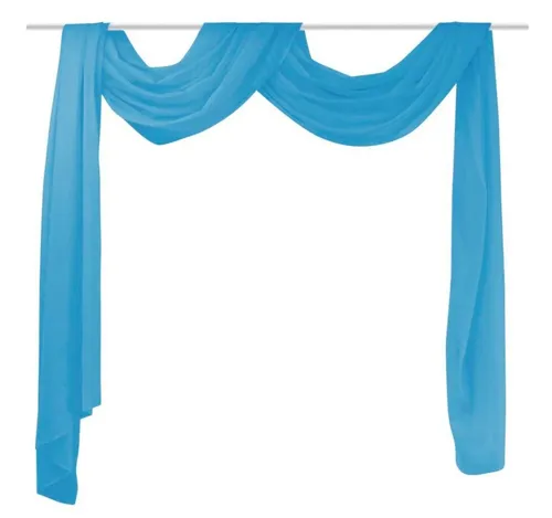 Dünner Voile Querbehang 140 x 600 cm Türkis in türkis von vidaXL