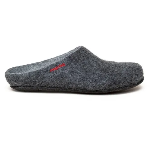 Magicfelt Hausschuhe 709 für Damen & Herren - 100% Merino-Wolle in Anthra, Größe 41 - Hausschuhe aus 100% Merinowolle, hergestellt in Österreich. Anatomisch geformt für optimalen Halt und ein gesundes Fußklima.