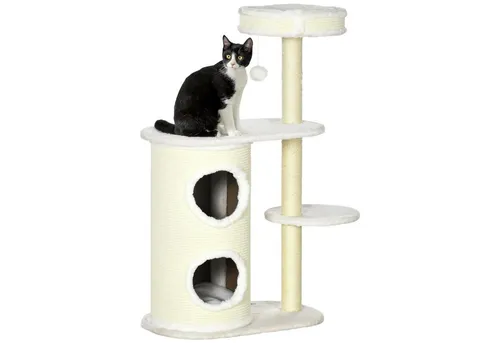 PawHut Kratzbaum aus Spanplatte mit Plüsch und Sisal