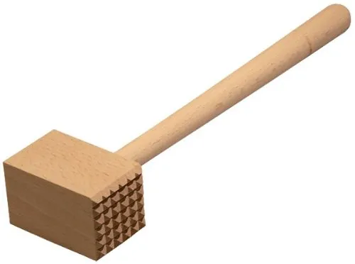 Gravidus Fleischklopfer aus Buchenholz, 28cm Fleischhammer, stapazierfähiger Küchenhelfer für zartes Fleisch, ergonomisches Design, klopft und lockert effizient