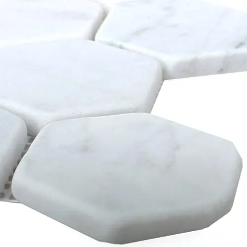 Marmor Naturstein Mosaikfliesen Wutach Hexagon Weiss Carrara