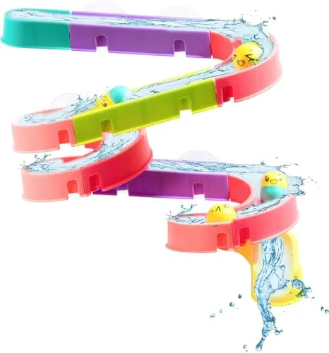 Playtastic Spielsachen: 30-teiliges Badewannen-Kugelbahn-Spielset, für Kinder ab 3 Jahren (Badewannenspielzeug, Kinder Badewannen Spielzeug, Wasserspiel)