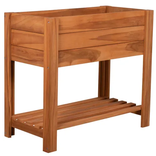 Hochbeet Kräuter Teak mit Ablagefläche - Hochwertiges Teakholz-Hochbeet mit praktischer Ablagefläche für Ihre Kräuter. Ideal für Gartenliebhaber, die eine stilvolle und funktionale Lösung suchen.