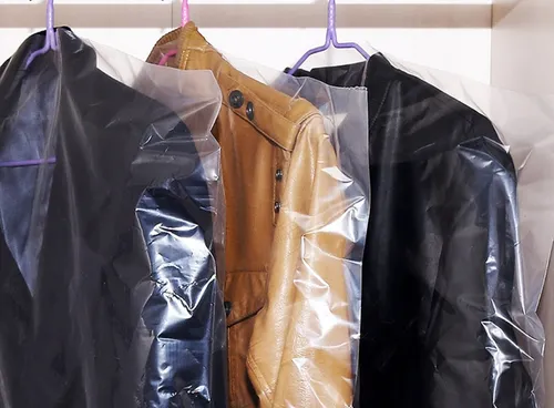 5x Kleiderschutzhülle Mantelschutz Kleiderfolie Kleidersack Transparent 60x100cm