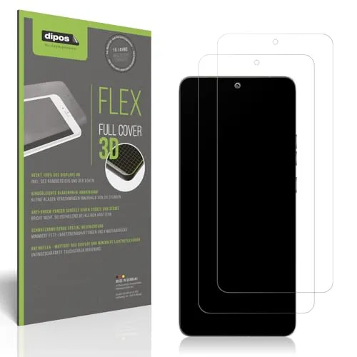dipos FLEX 2x Schutzfolie matt passend für Motorola Edge 50 Pro, Antireflex, 100% Displayabdeckung, Fingerprint Kompatibel, case-friendly, Full Cover Displayschutz Folie