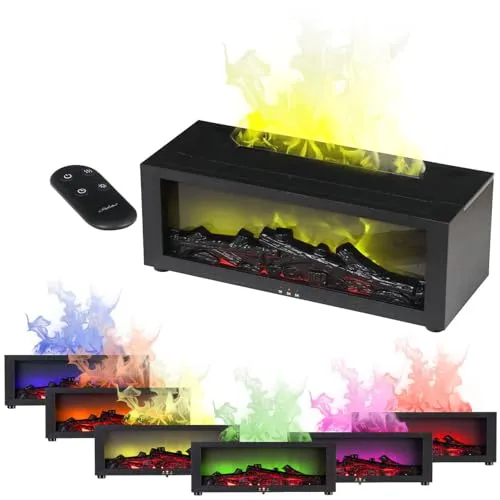 Carlo Milano Kamin Diffuser: Aroma-Diffusor mit 7-Farbiger LED-Beleuchtung