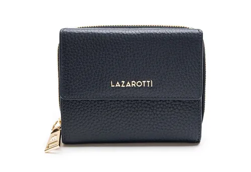 Lazarotti Geldbörse Bologna Leather, navy - Elegante Damengeldbörse aus hochwertigem Leder mit 9 Kartenfächern und praktischem Reißverschluss, ideal für stilbewusste Frauen.