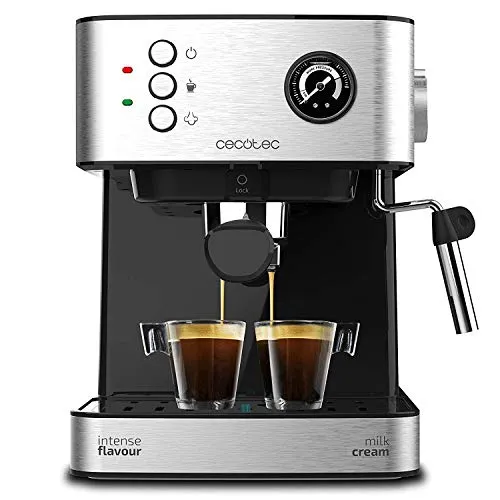 Cecotec Cumbia Power Espresso 20 Barista Aromax Kaffeemaschine - Siebträgermaschine mit 2900 W und 20-bar-Druckpumpe für perfekten Espresso und Cappuccino. Genießen Sie das beste Aroma dank ForceAroma-Technologie und hygienischem, abnehmbaren Wassertank.