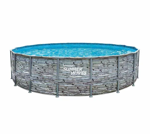 Summer Waves Frame Pool Set 549x132 cm | Steinoptik Grau