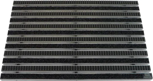 Emco Eingangsmatte DIPLOMAT 22mm, Rips Anthrazit + Bürsten Grau, 60x40cm - Robuste Eingangsmatte für stark frequentierte Bereiche, ideal zur Aufnahme von Grobschmutz. Mit rutschhemmenden Eigenschaften und strapazierfähigem Material für eine lange Lebensdauer.