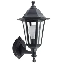 CGC Europe Außenwandleuchte Schwarz, E27, 35.6 cm - Wetterfeste Außenwandleuchte aus robustem Polycarbonat, ideal für extreme Wetterbedingungen. Perfekt für Veranda, Garten oder Hausfront und sorgt für stilvolle Akzentbeleuchtung.